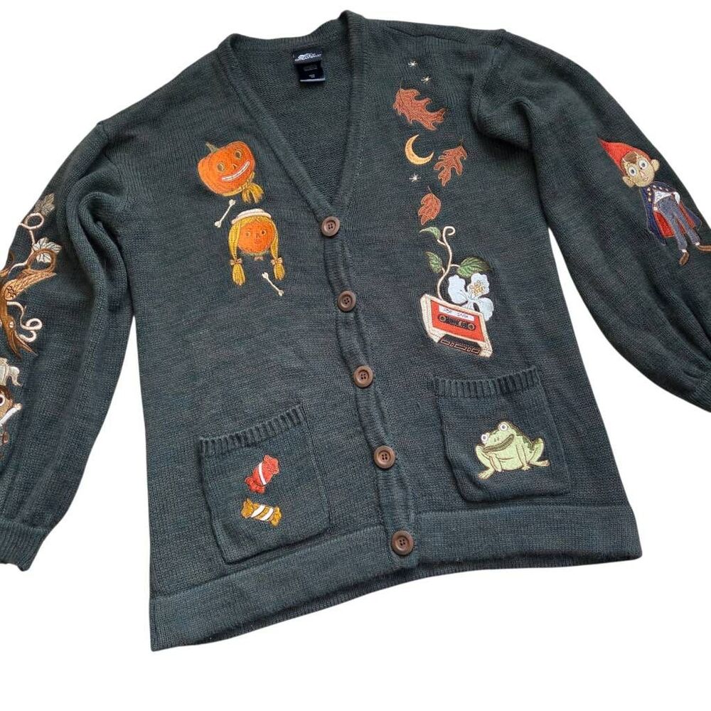 Hot Topic Over the Garden Wall Sweater Cardigan Small Medium Halloween Whimsical